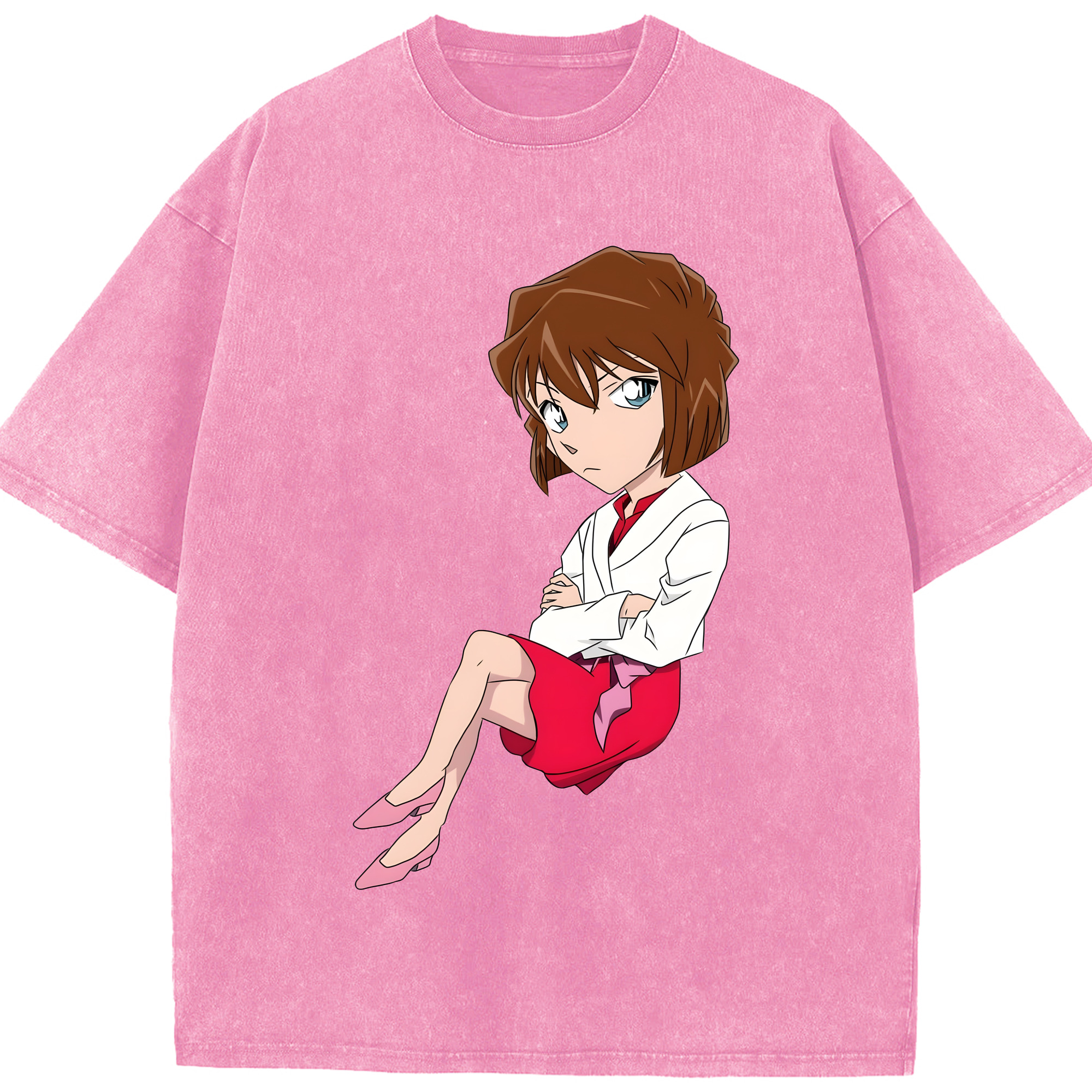（画像用） 名探偵コナン 灰原 哀 はいばら あい Detective Conan Anita Hailey、Vi Graythorn Haibara Ai 綿100% ヴィンテージ風 半袖Tシャツ（フロントプリント）
